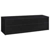 Rutvy TV Stand Media Console with Open Shelves, Black Wood 78 Inch - BM352602