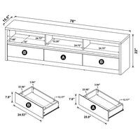 Rutvy TV Stand Media Console with Open Shelves, Black Wood 78 Inch - BM352602