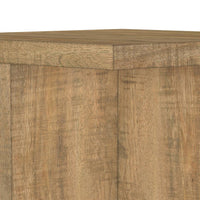 Chet Square End Table with Open Cube Base, Mango Finish Wood 24 Inch
