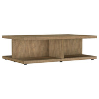Chet Square Cocktail Coffee Table, Open Cube Base, Brown Wood 54 Inch