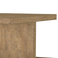 Chet Square Cocktail Coffee Table, Open Cube Base, Brown Wood 54 Inch