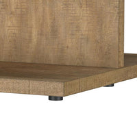 Chet Square Cocktail Coffee Table, Open Cube Base, Brown Wood 54 Inch