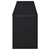 Winie TV Stand Media Console, 2 Doors and Drawers, Black Wood 78 Inch - BM352611