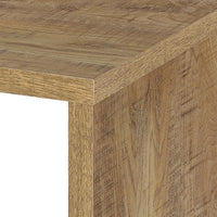 Kerra Square Accent Side End Table, U-Shape Frame, Brown Wood 24 Inch