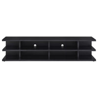 Carie TV Stand Media Console, 2-Tier Open Shelves, Black Wood 78 Inch - BM352623