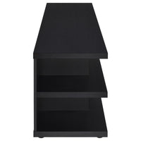 Carie TV Stand Media Console, 2-Tier Open Shelves, Black Wood 78 Inch - BM352623
