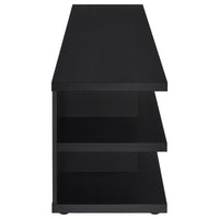 Carie TV Stand Media Console, 2-Tier Open Shelves, Black Wood 78 Inch - BM352623