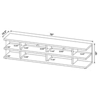 Carie TV Stand Media Console, 2-Tier Open Shelves, Black Wood 78 Inch - BM352623
