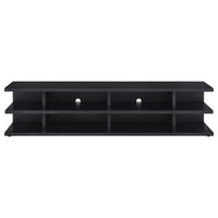 Carie TV Stand Media Console, 2-Tier Open Shelves, Black Wood 78 Inch - BM352623