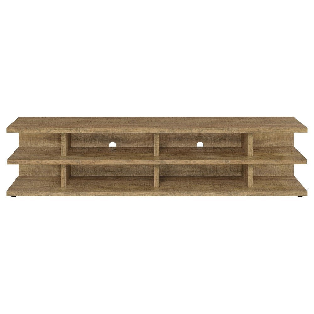 Carie TV Stand Media Console, 2-Tier Open Shelves, Mango Finish Wood - BM352624