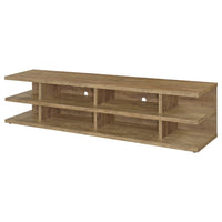 Carie TV Stand Media Console, 2-Tier Open Shelves, Mango Finish Wood - BM352624
