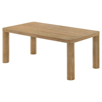 Givy Cocktail Coffee Table, Pillar-Style Legs, Light Oak Wood 47 Inch