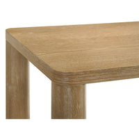 Givy Cocktail Coffee Table, Pillar-Style Legs, Light Oak Wood 47 Inch