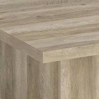 Darla Square Coffee Table, Block Style Base, Brown Wood 36 Inch