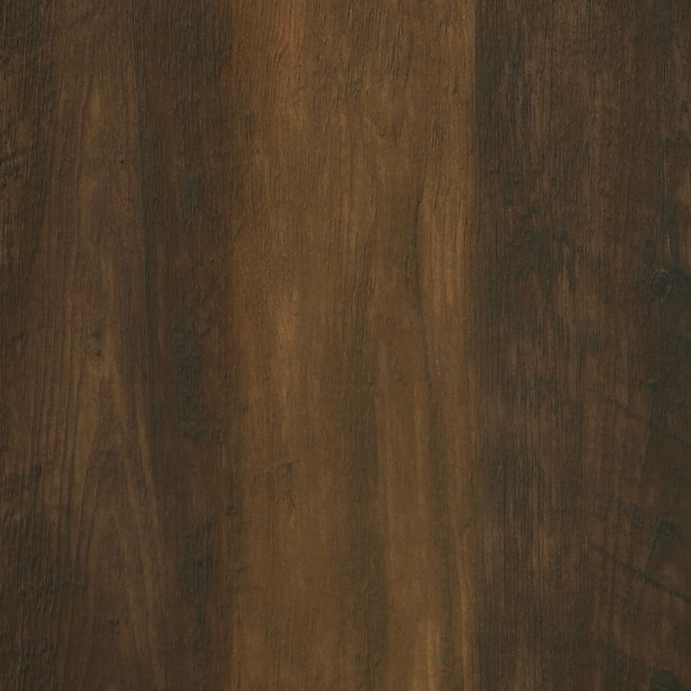 Darla Square Cocktail Coffee Table, Pedestal Base, Brown Wood 36 Inch