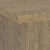Darla Square Side-End Table, Block-Like Base, Latte Brown Wood 24 Inch