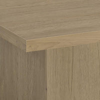 Darla Square Cocktail Coffee Table, Pedestal Base, Brown Wood 36 Inch