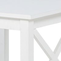 Yuzie Side End Table with Open Shelf, X-Side Frame, White Wood 20 Inch
