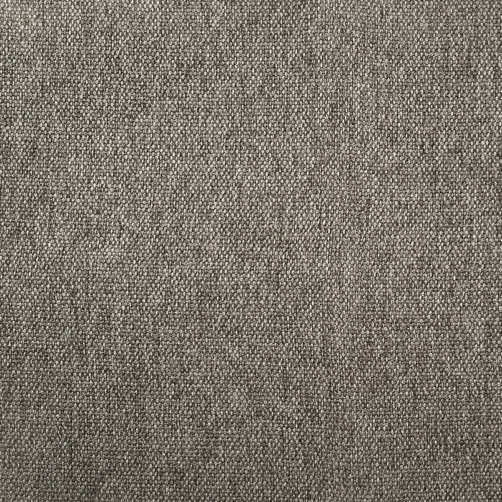 Desy Full Panel Bed, Foam Headboard, Taupe Gray Upholstery, Modern Black