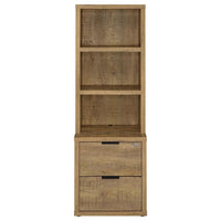 Park Bookcase with 3 Open Shelves, 2 Drawers, 61 Inch Natural Brown-BM352661