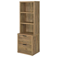 Park Bookcase with 3 Open Shelves, 2 Drawers, 61 Inch Natural Brown-BM352661