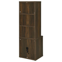 Park Bookcase with 3 Open Shelves, 2 Drawers, 61 Inch  Dark Pine Brown