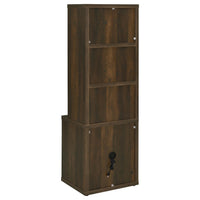 Park Bookcase with 3 Open Shelves, 2 Drawers, 61 Inch  Dark Pine Brown