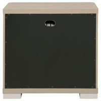 Saina Nightstand with 2 Drawers, Block Feet, Light Elm Wood 27 Inch