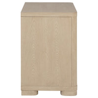 Saina Nightstand with 2 Drawers, Block Feet, Light Elm Wood 27 Inch