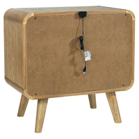 Ryb Nightstand with 2 Drawers, Curved Corners, Light Ash Wood 27 Inch