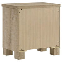 Tyna Nightstand with 2 Drawer, Black Metal, Weathered Oak Wood 26 Inch