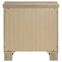 Tyna Nightstand with 2 Drawer, Black Metal, Weathered Oak Wood 26 Inch