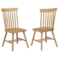 Andy Dining Side Chair Set of 2, Windsor Spindle Back, Light Ash Brown