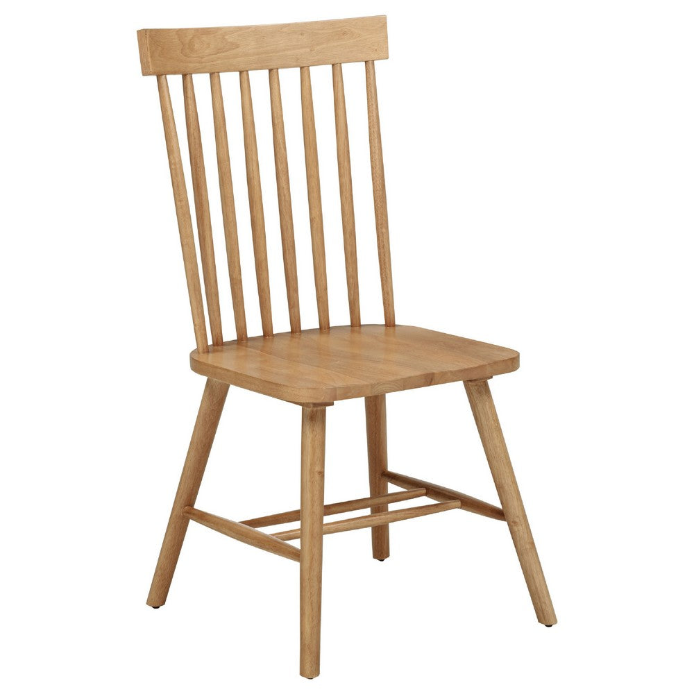 Andy Dining Side Chair Set of 2, Windsor Spindle Back, Light Ash Brown