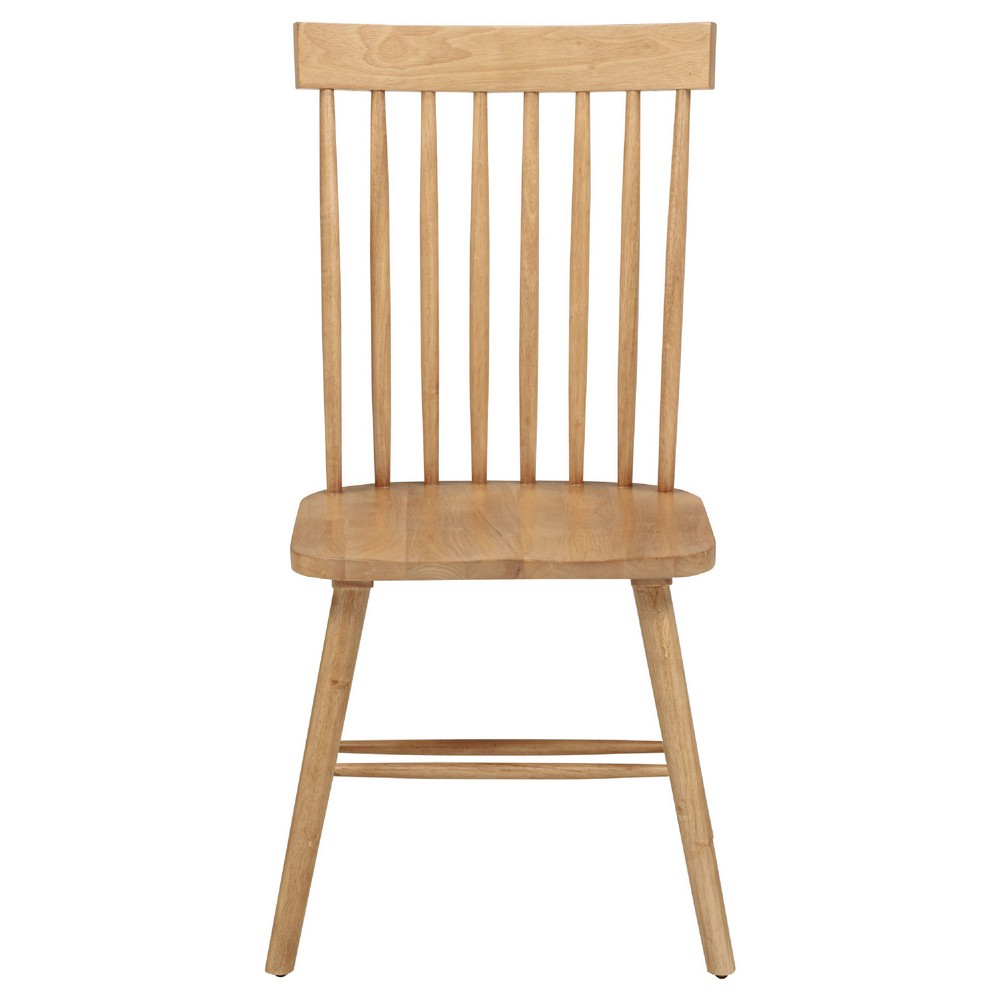 Andy Dining Side Chair Set of 2, Windsor Spindle Back, Light Ash Brown