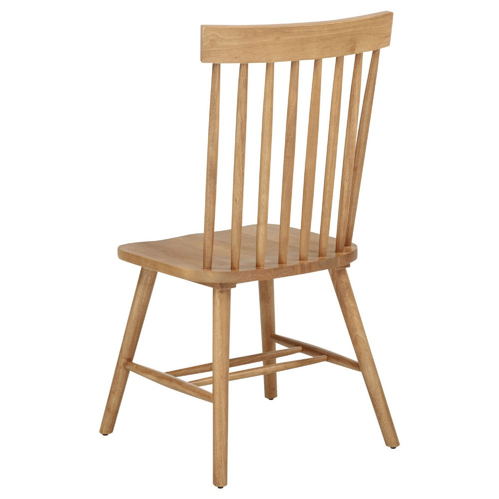 Andy Dining Side Chair Set of 2, Windsor Spindle Back, Light Ash Brown