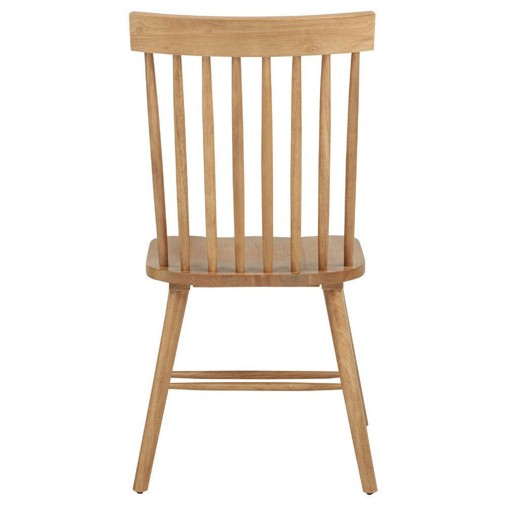 Andy Dining Side Chair Set of 2, Windsor Spindle Back, Light Ash Brown
