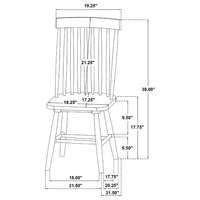 Andy Dining Side Chair Set of 2, Windsor Spindle Back, Light Ash Brown