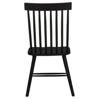 Andy Dining Side Chair Set of 2, Windsor Spindle Back, Black Wood
