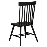 Andy Dining Side Chair Set of 2, Windsor Spindle Back, Black Wood