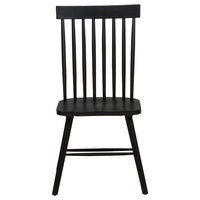 Andy Dining Side Chair Set of 2, Windsor Spindle Back, Black Wood