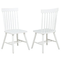Andy Dining Side Chair Set of 2, Windsor Back, Scooped Seat, White Wood