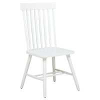 Andy Dining Side Chair Set of 2, Windsor Back, Scooped Seat, White Wood