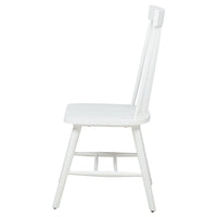 Andy Dining Side Chair Set of 2, Windsor Back, Scooped Seat, White Wood