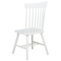 Andy Dining Side Chair Set of 2, Windsor Back, Scooped Seat, White Wood