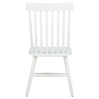 Andy Dining Side Chair Set of 2, Windsor Back, Scooped Seat, White Wood