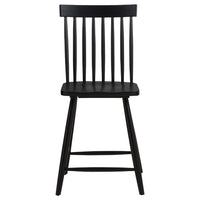 Andy Counter Height Chair Set of 2, Windsor Spindle Back, Black Wood-BM352783