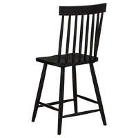 Andy Counter Height Chair Set of 2, Windsor Spindle Back, Black Wood-BM352783