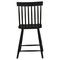 Andy Counter Height Chair Set of 2, Windsor Spindle Back, Black Wood-BM352783