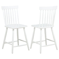 Andy Counter Height Chair Set of 2, Windsor Spindle Back, White Wood-BM352784